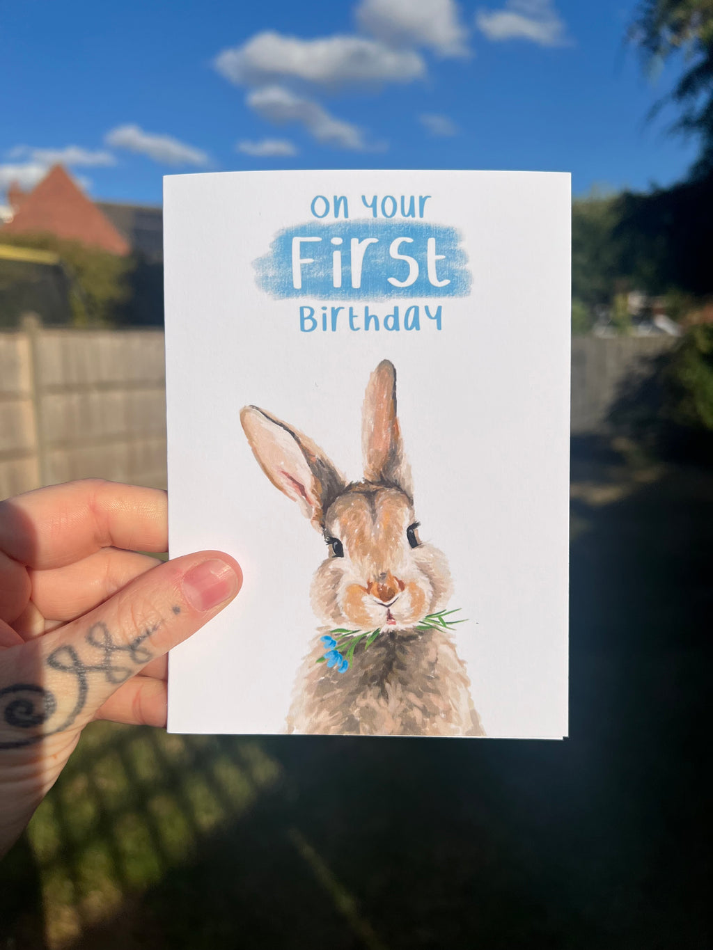 First Birthday Bunny - A6 Card