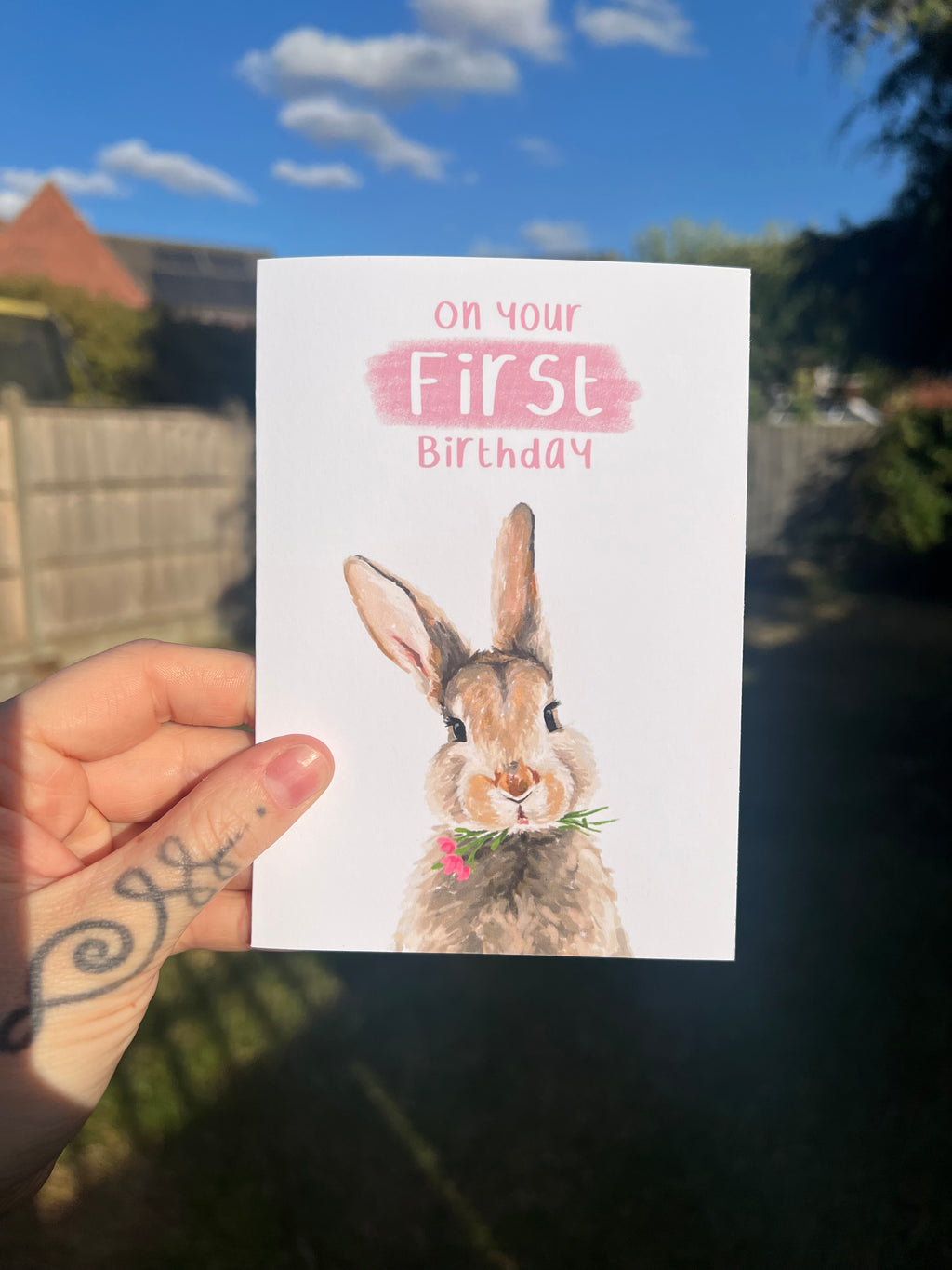 First Birthday Bunny - A6 Card