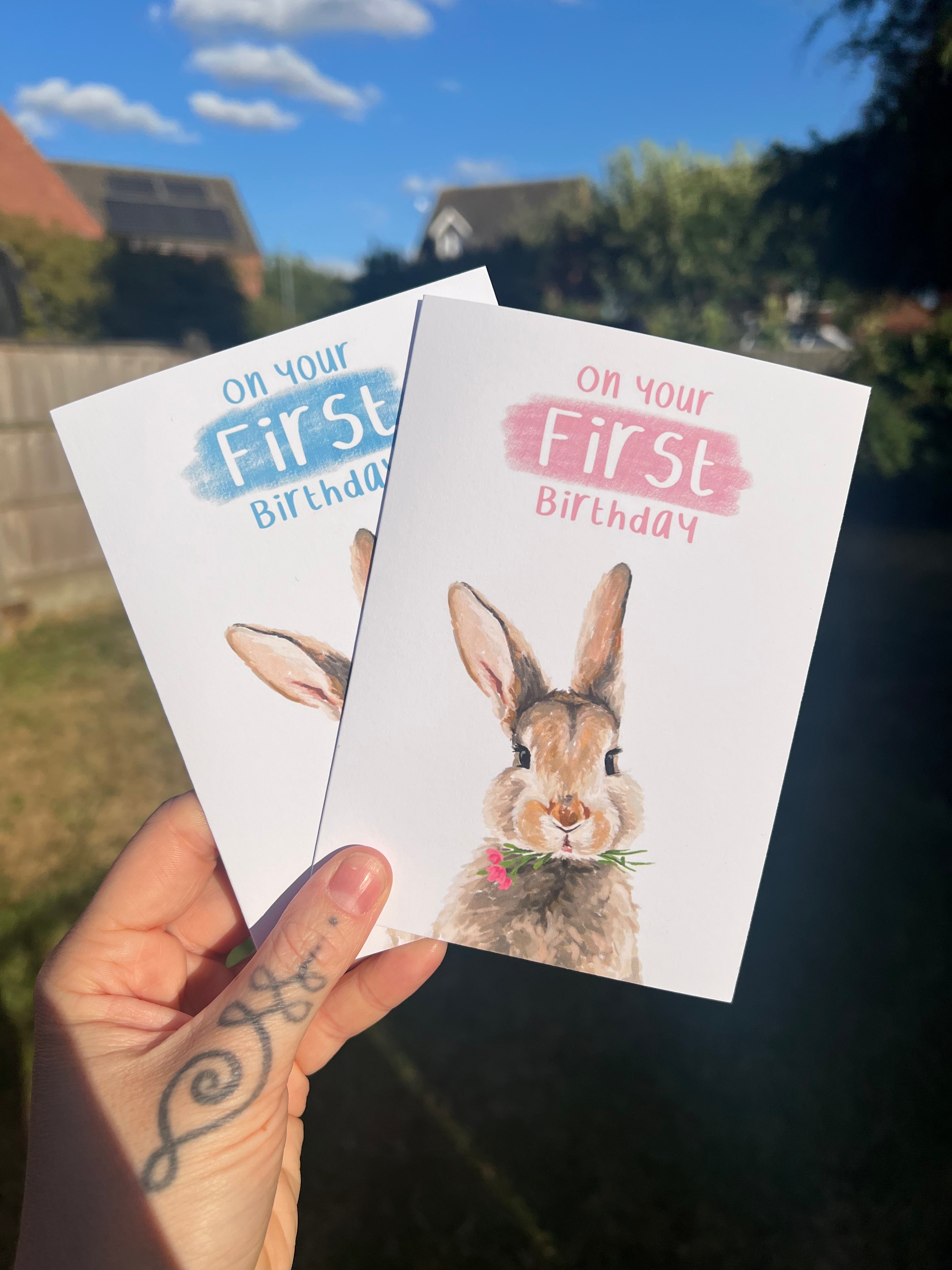 First Birthday Bunny - A6 Card