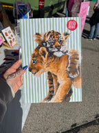 Baby Lion & Tiger Cub - Art Print