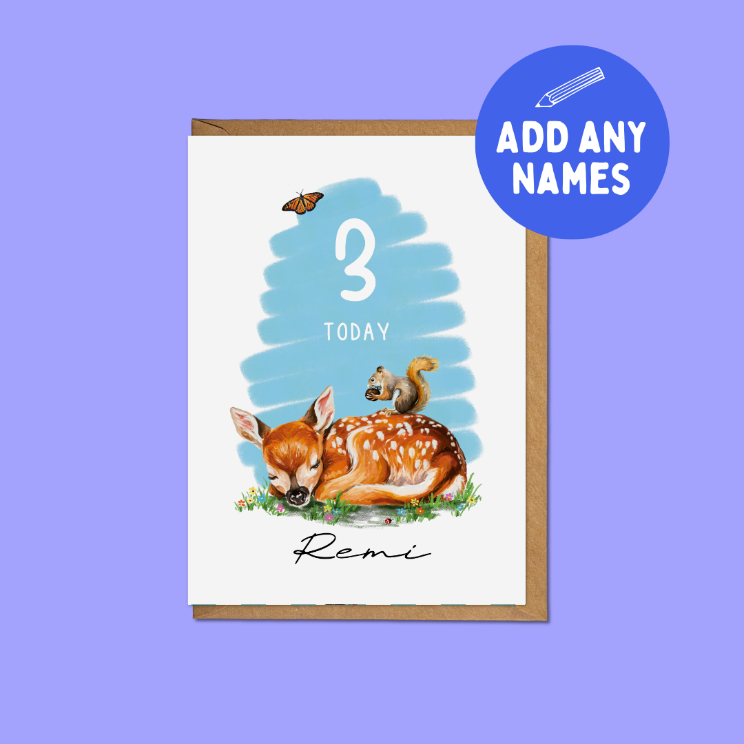 Woodland Age Birthday - Personalised A6 Card