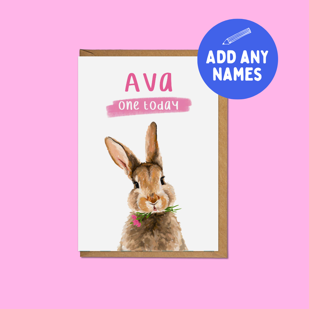 Bunny Age Birthday - Personalised A6 Card