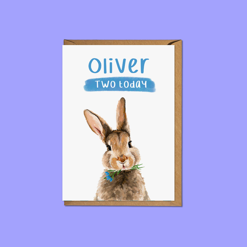 Bunny Age Birthday - Personalised A6 Card