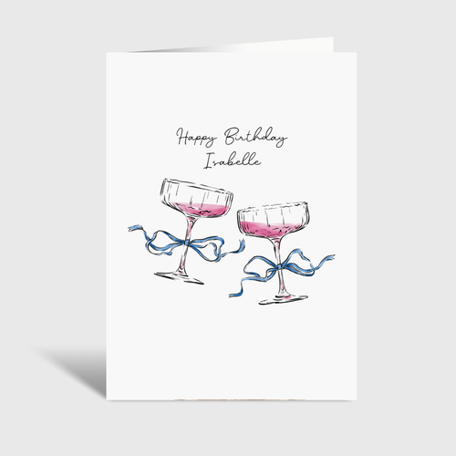 Birthday Cocktails - Personalised A6 Card