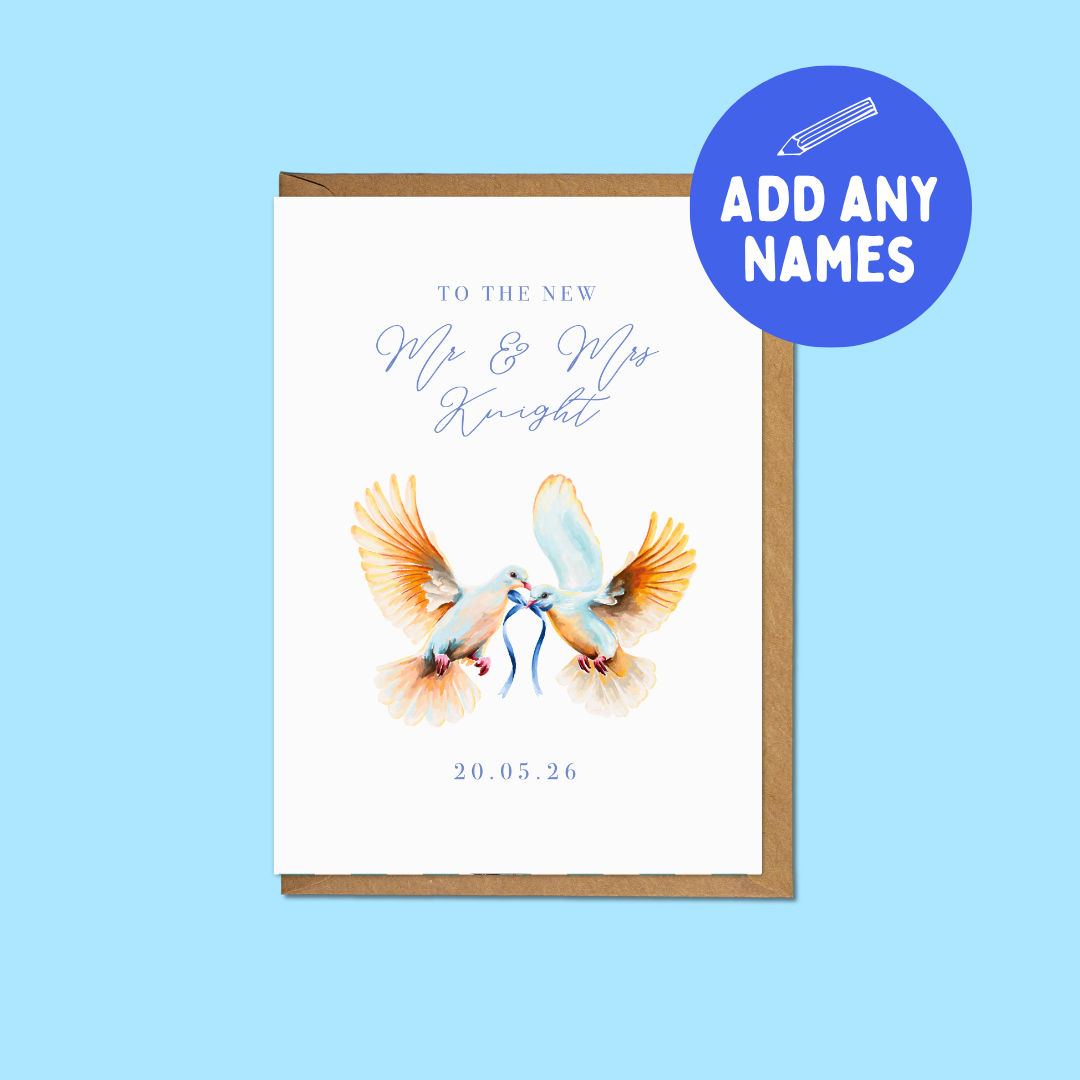 Mr & Mrs Wedding - Personalised A6 Card