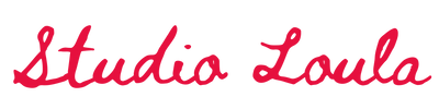 Red 'Studio Loula' logo on a transparent background