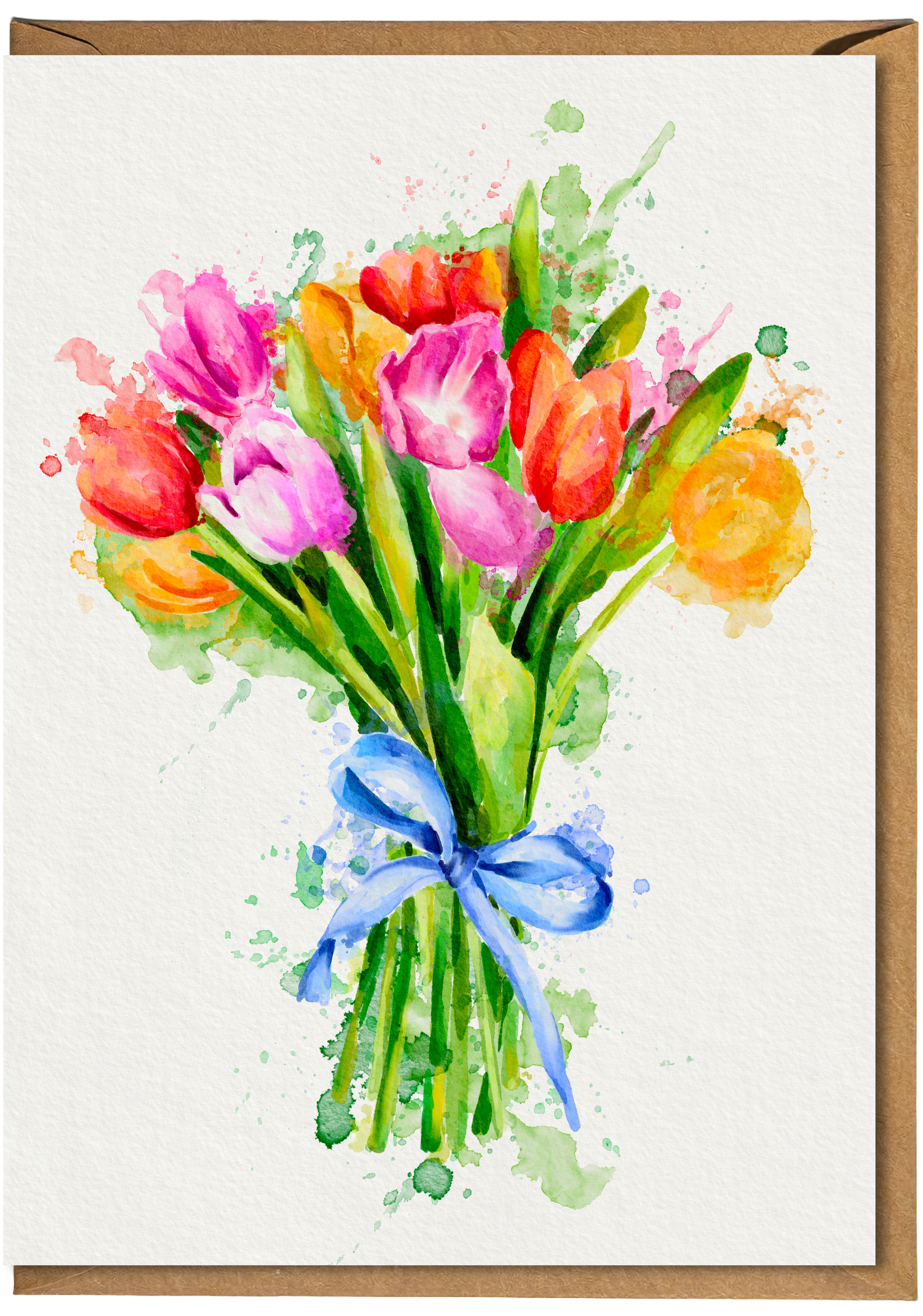 Watercolour Tulips Card