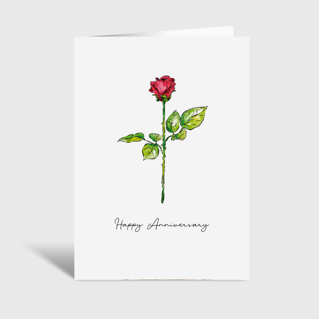 Anniversary Rose - A6 Card