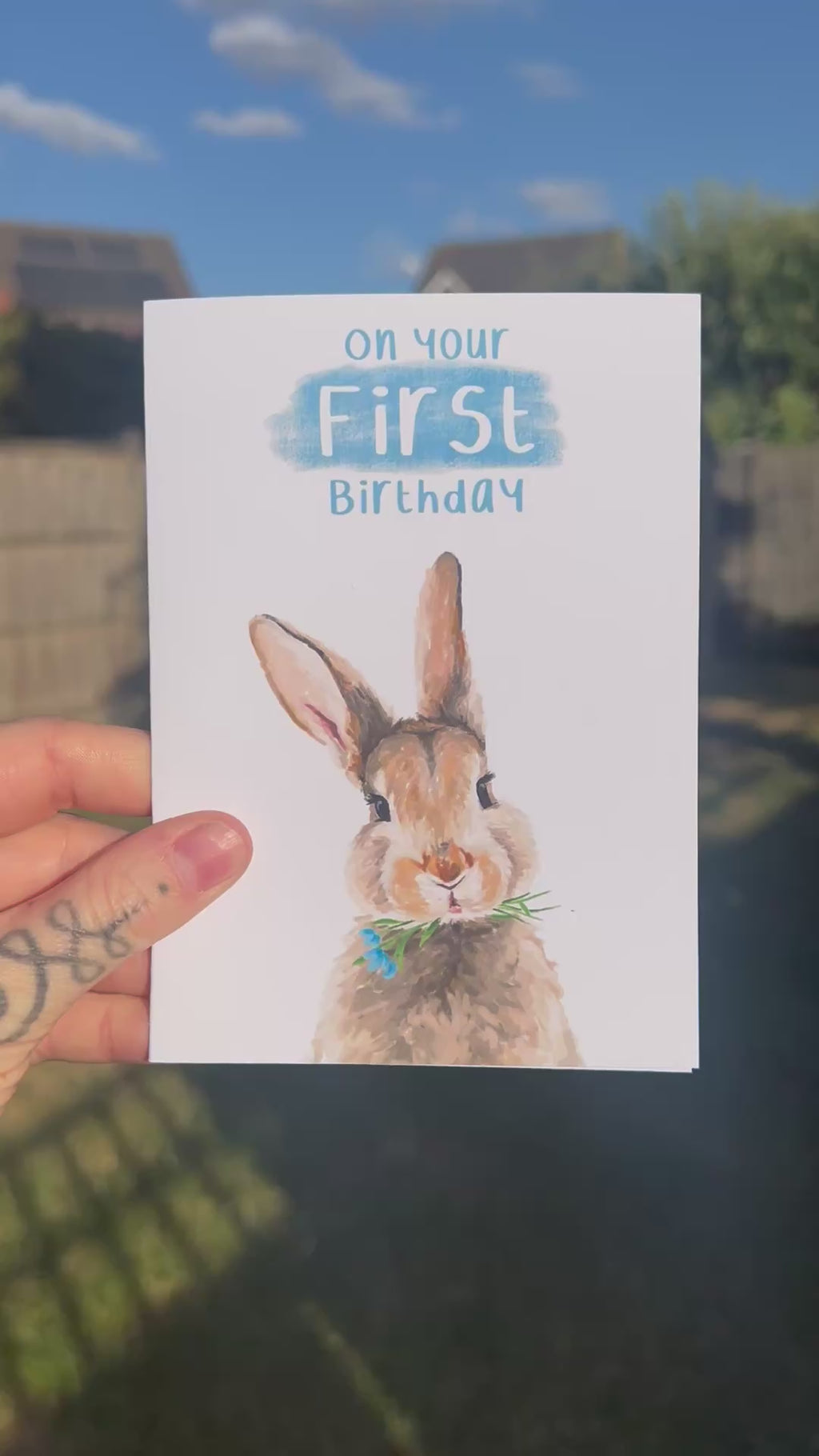 First Birthday Bunny - A6 Card