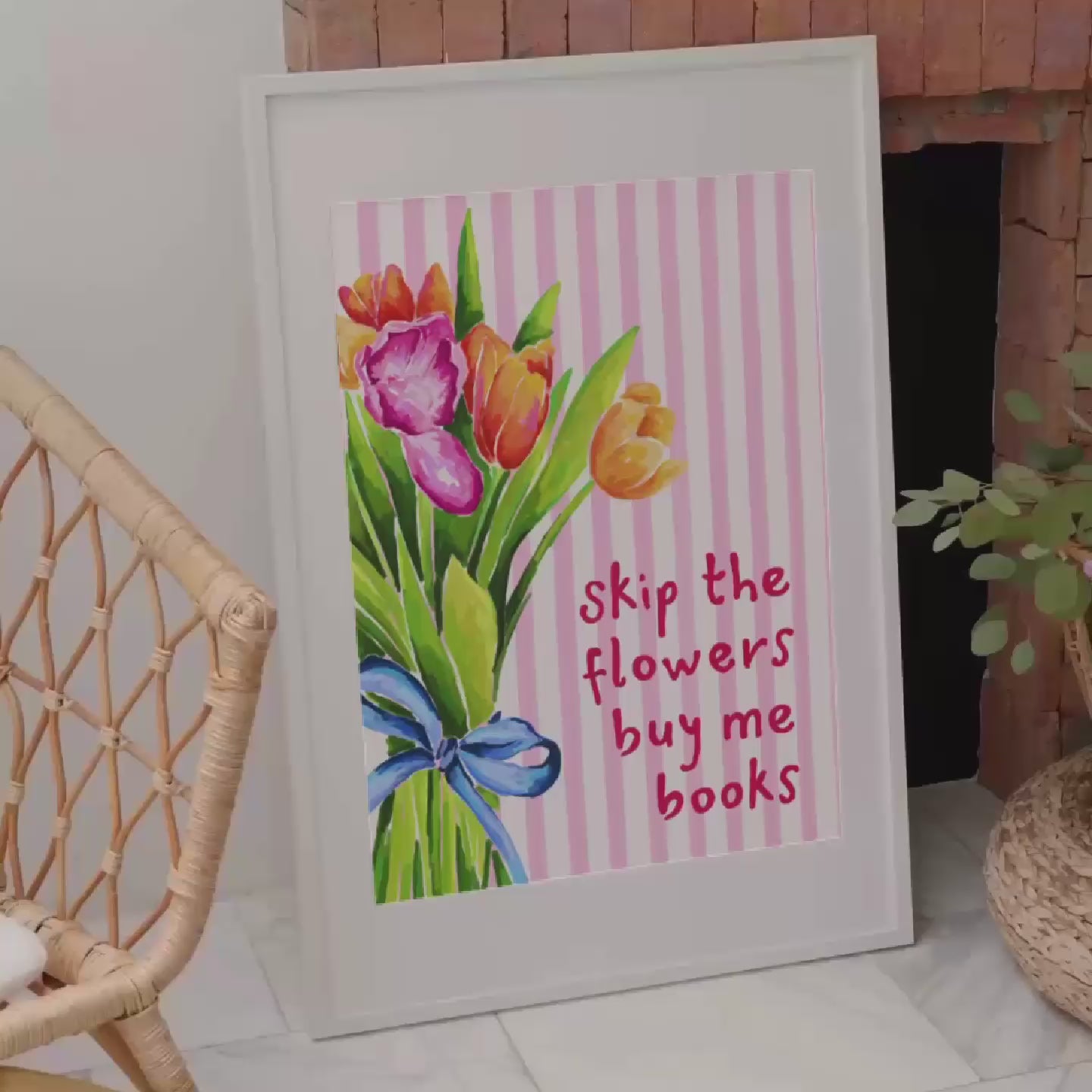 Skip The Flowers, Buy Me Books | Art Print