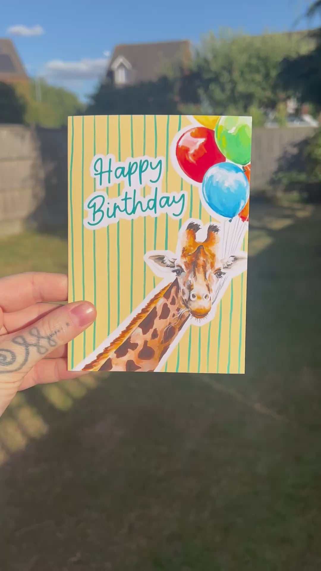 Birthday Giraffe - A6 Card