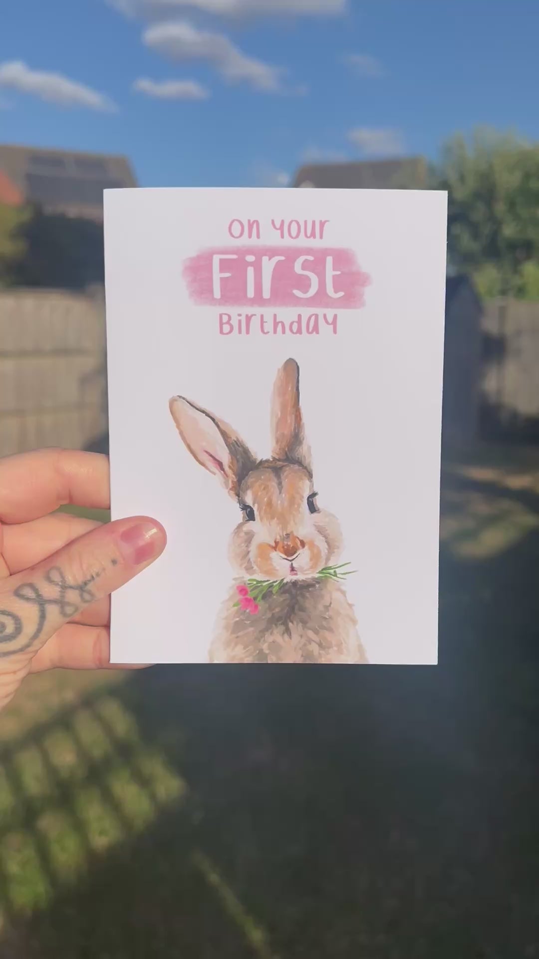 First Birthday Bunny - A6 Card